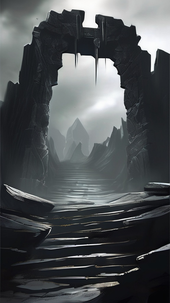 Prompt: A towering, ancient gate to the underworld looms in the distance, carved from dark, weathered stone, its presence ominous and unyielding. Before the gate flows an endless river of tormented souls, winding through the desolate, rocky landscape in an S-shape, adding a dynamic, sinuous movement to the scene. Each soul glows with a ghostly, haunting white light, their expressions twisted in eternal despair and agony.

The river is engulfed in an ethereal, divine fire—both white-hot and streaked with deep, fiery oranges and reds, flames that burn with the cleansing fury of heaven itself, lit by God’s own hand. This holy fire consumes the souls as they drift helplessly toward the gate, their path lit with a mix of celestial blue and searing, golden-orange heat.

Above, ominous clouds churn, casting dark shadows over the landscape, while the burning river of souls creates a radiant contrast against the forbidding night. Embers rise from the flames, glowing like sparks of divine retribution, while hints of torchlight flicker from within the towering gate’s openings, illuminating the dark stone with an unsettling, otherworldly glow