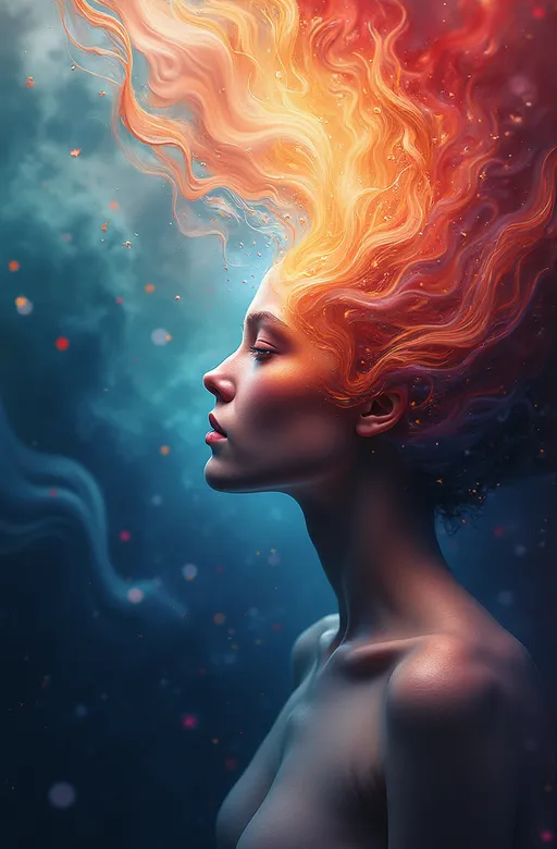 Prompt: (mind concept), abstract visualization, swirling colors, ethereal patterns, merging forms, vibrant hues, dreamlike ambiance, powerful emotions, modern artistic interpretation, high detail, ultra-high resolution, captivating depth, surreal atmosphere, visually striking, artistic masterpiece.