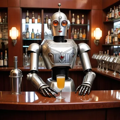 Prompt: An Art Deco Bar bot