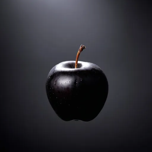 Prompt: black apple in the air