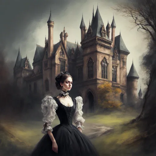 Prompt: <mymodel> portrait of a victorian gothic castle 