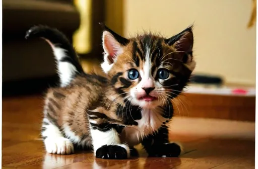 Prompt: This cat as a kitten