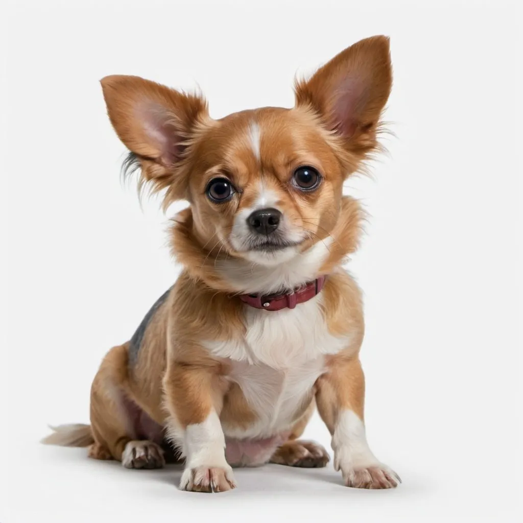 Prompt: A small dog sitting on its side, png image format