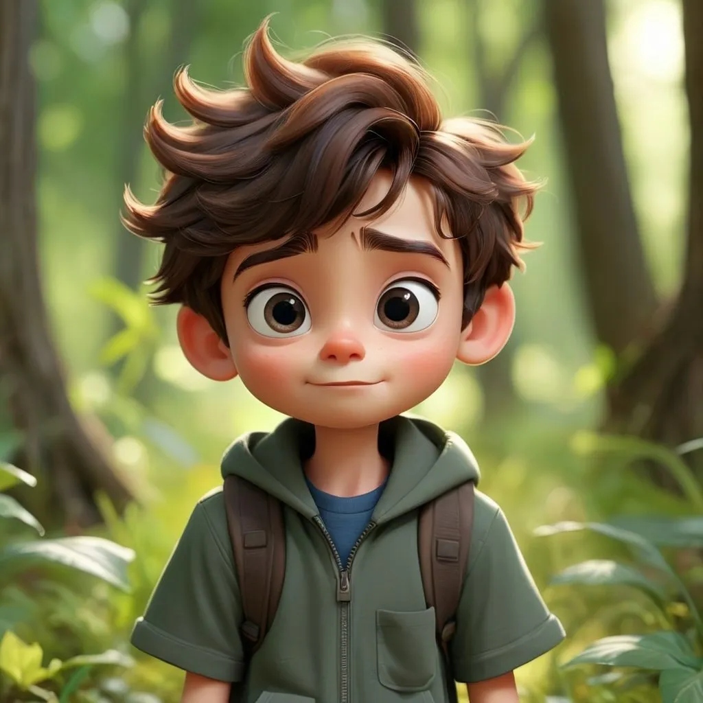 Prompt: Cute boy in nature