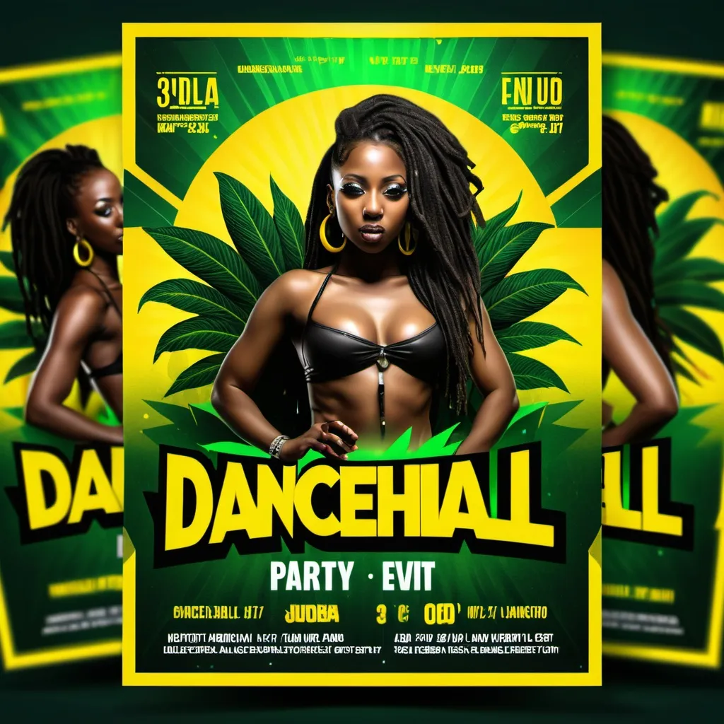 Prompt: dancehall party event flyer