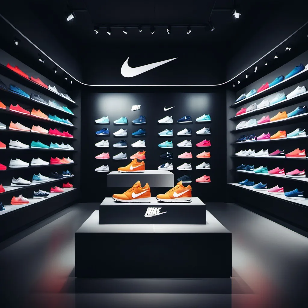 Prompt: imagen de nike y su distribucion con otros paises