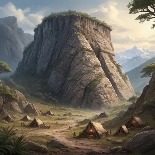 Prompt: Detailed illustration of a Denisovan, realistic digital painting, rugged mountainous terrain, ancient tribal adornments, primal atmosphere, high quality, realistic, detailed, historical, rugged landscape, primal, ancient, tribal, realistic digital painting, detailed characterization, atmospheric lighting