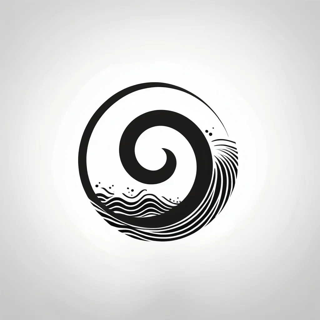 Prompt: Enso symbol with a W inside the symbol and the W looks like a wave.