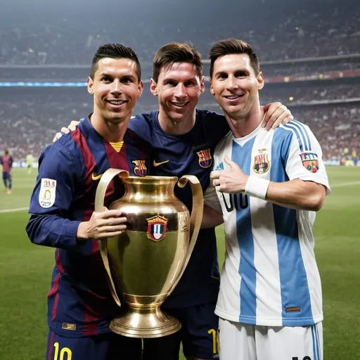 Prompt: Ronaldo and Messi friends