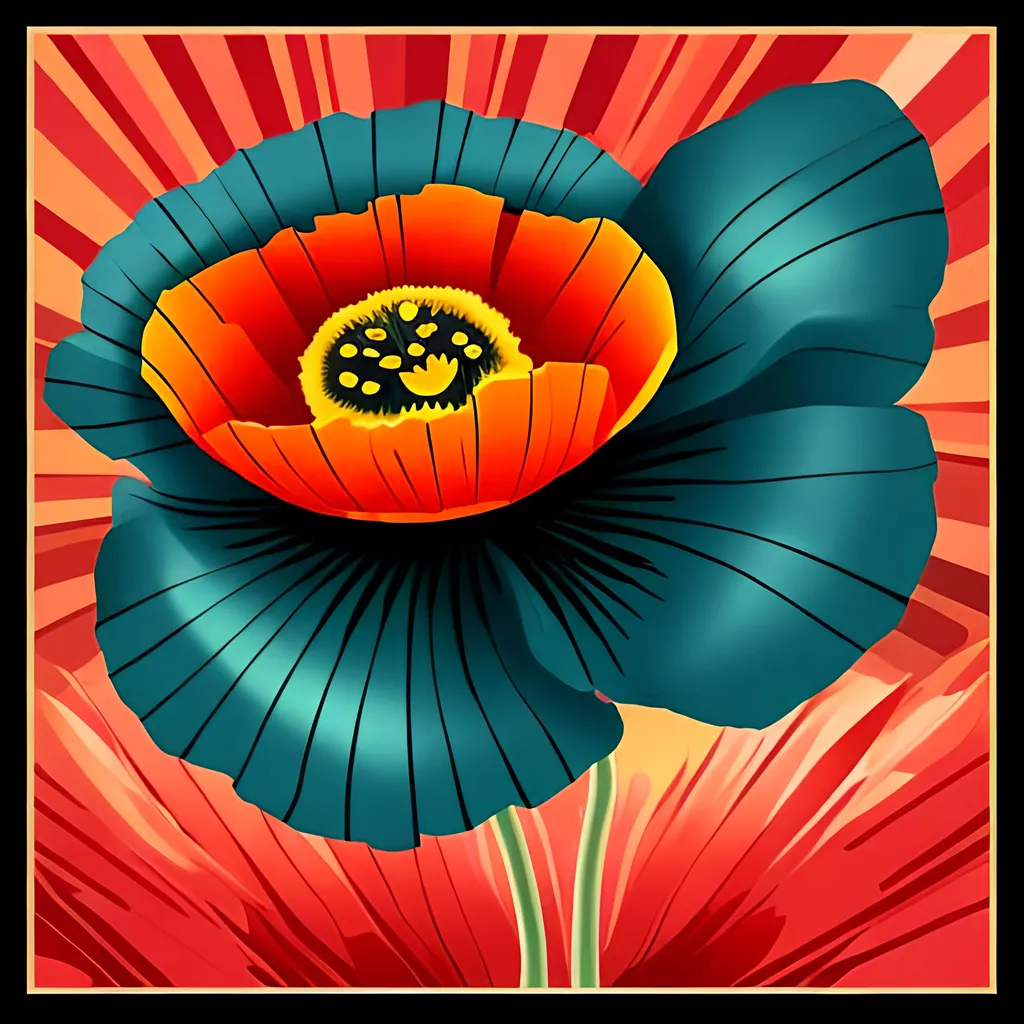 Prompt: art Deco poppy