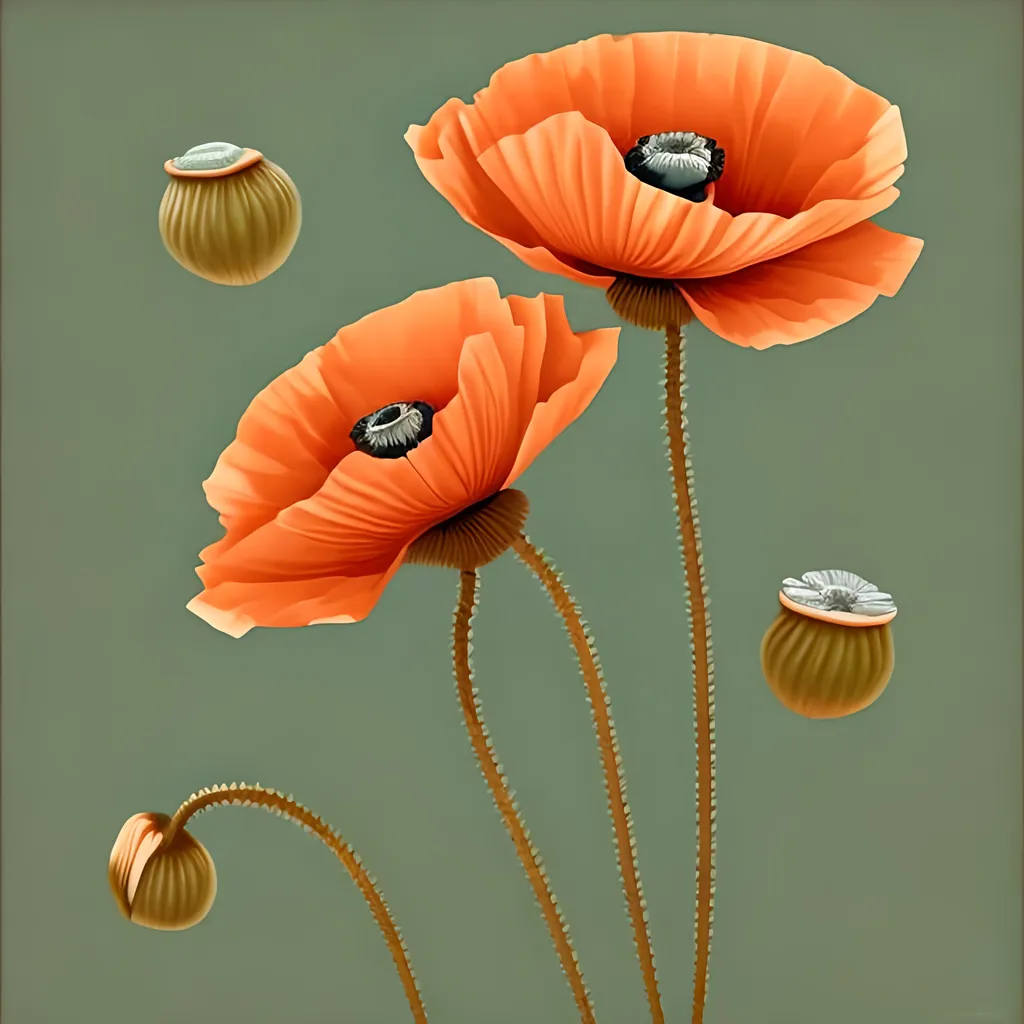 Prompt: art Deco poppy