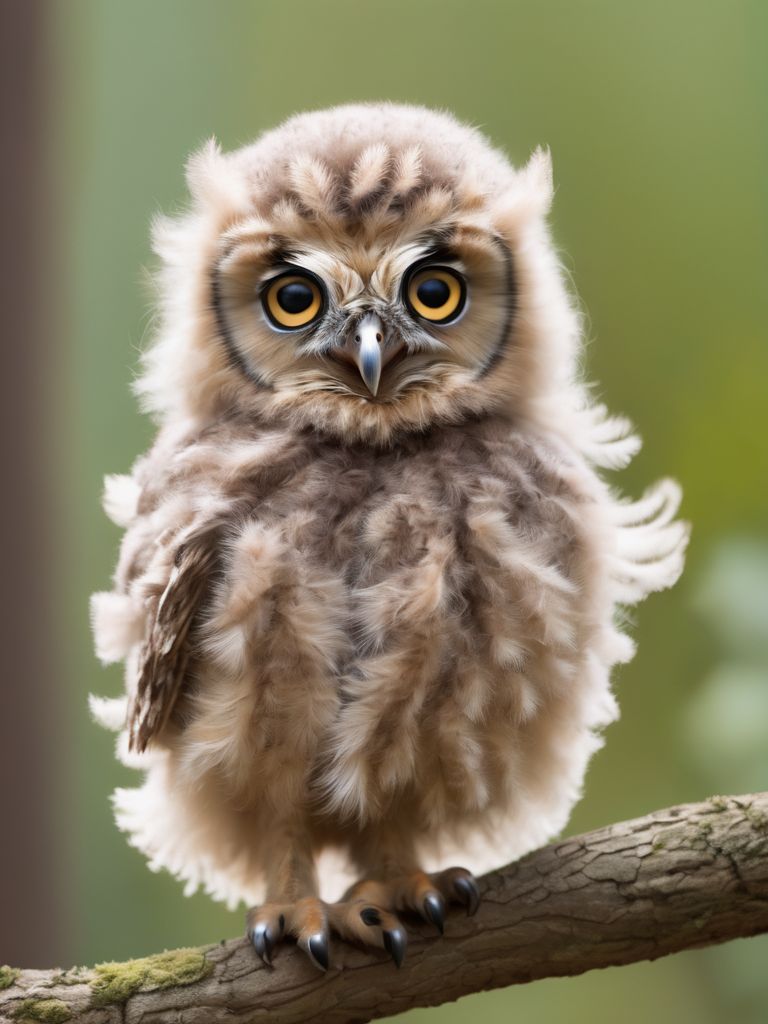 Prompt: Owl owlet cute fluffy