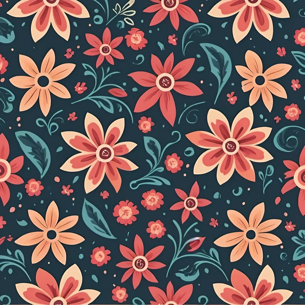 Prompt: floral patterns design, vector, print on demand, POD, clean background