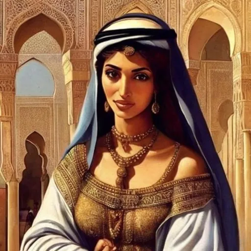 Prompt: An Arab woman in the time of pre -Islamic times 