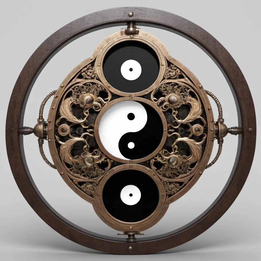 Prompt:  ☯,  卍, YIN-YANG PERPETUAL MOTION MACHINE