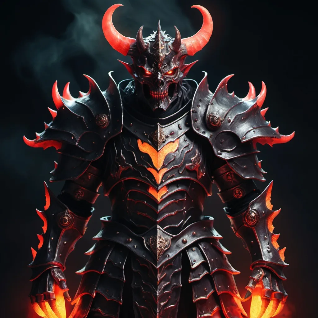 Prompt: demon king with glowing armour


