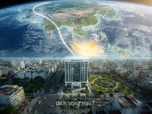 Prompt: I will have a presentation about Vietnam for some of my collegues from India, China, Philipines. So I would like to create a short video (in 15 seconds) induding: a view from above, seeing the earth in general ( take from Google Earth), after that, zoom in Asia where there are India, China, Philipines, Viet Nam; Continue zooming in Ha Noi capital, zooming in Dich Vong Hau street, Zooming in Intracom building. Add suitable music for that video.