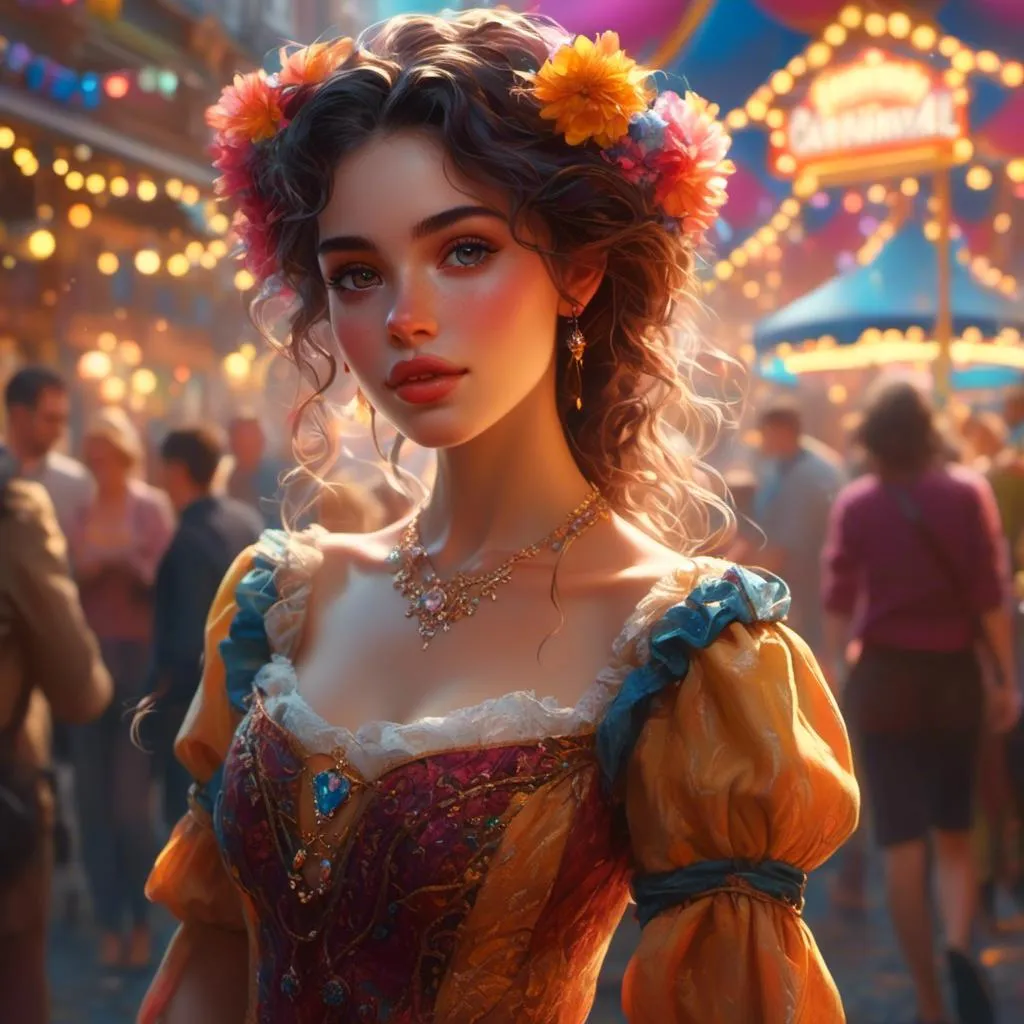 Prompt: <mymodel> hyper-realistic, 4k, illustration, high definition, atmospheric lighting, highly detailed, cool colors, fairytale carnival