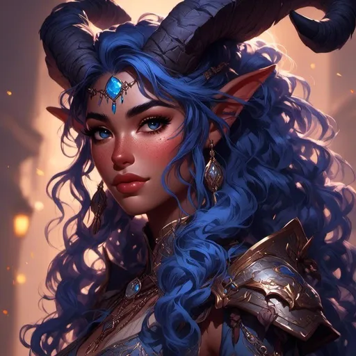 Prompt: <mymodel> <mymodel>Stunning tiefling warrior wearing highly detailed armor with intricate designs, intense emotional scene, high resolution, fantasy, epic, dramatic lighting, professional artwork, fantasy art, high quality