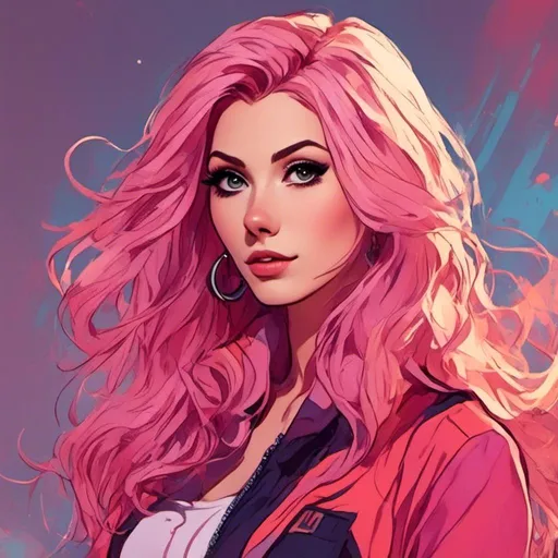 Prompt: <mymodel> Character Design Portrait, Illustration, GTA Disney Anime Cartoon, Cyberpunk Party Girl with Gorgeous Ombre Sloppy Nordic Hairstyle with Cascading Curled Hair, Intricately Designed Clothing with high heels, Character Design, Highly Detailed, Dynamix Pose, Natural Lighting, Natural Colors