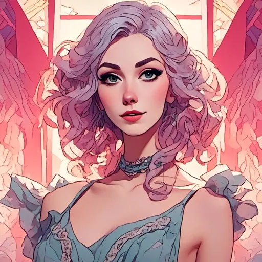 Prompt: <mymodel> Character Design Portrait, Illustration, GTA Disney Anime Cartoon, 1920s Glamour Flapper Woman Intricate Ombre Braided Curled Hair, Intricately Designed Clothing with high heels, Character Design, Highly Detailed, Dynamix Pose, Natural Lighting, Natural Colors