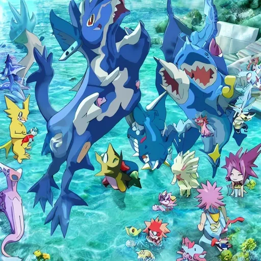 Prompt: Digimon tiburon evoluciones 