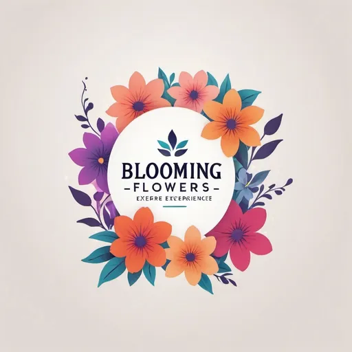 Prompt: womans power experience event with a theme of blooming flowers logo with a transparent backround

