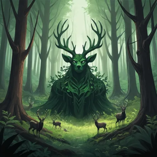 Prompt: Draw a forest of reigns

