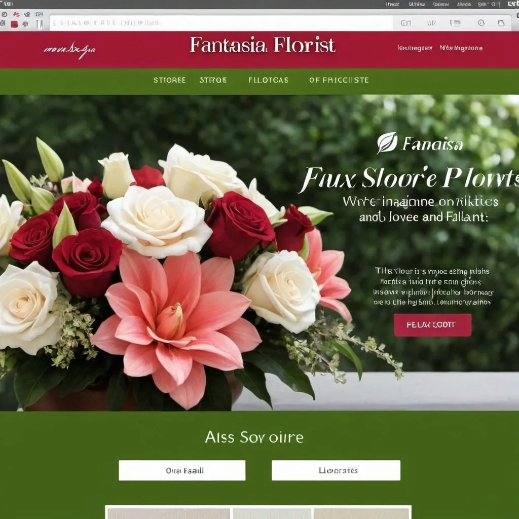 Prompt: slide for the wesbite 
Imagine you're visiting the homepage of Fantasia Florist, an upscale online store specializing in faux flowers and plants.