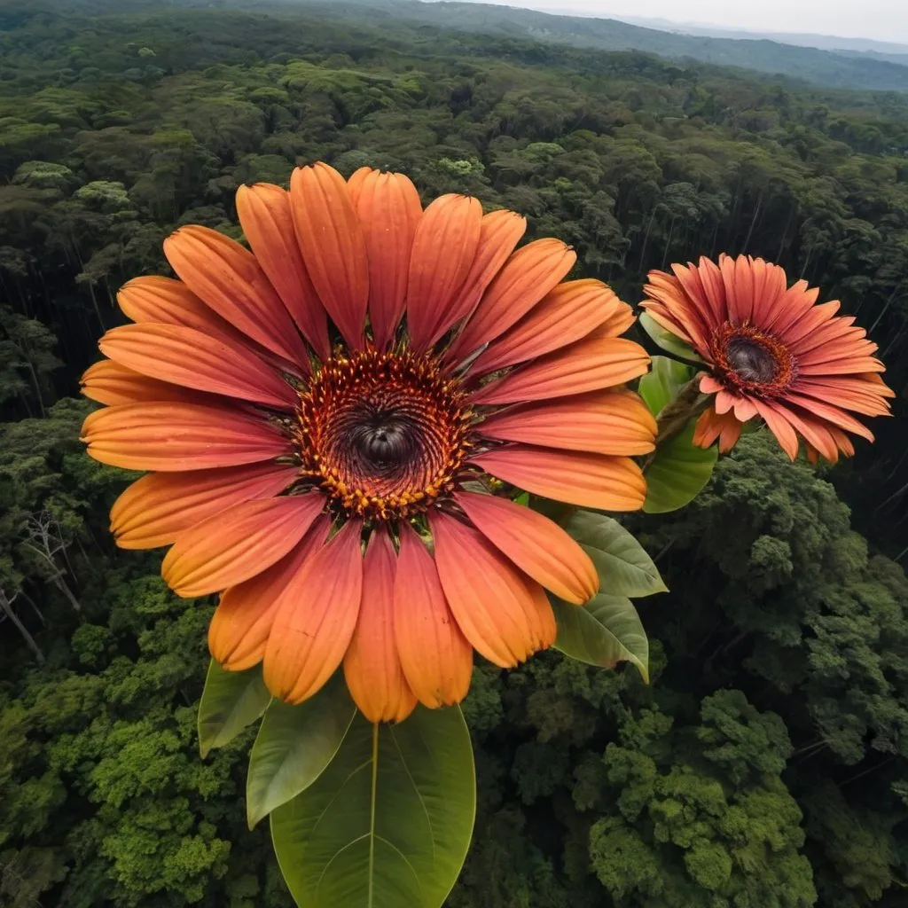 Prompt: troque  o pano de fundo por vista aérea de uma floresta

