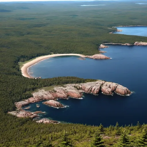 Prompt: Acadia national park imagined over 10000 years