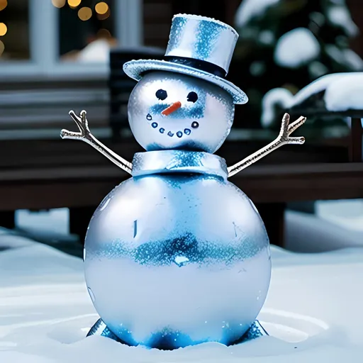 Prompt: metallic snowman