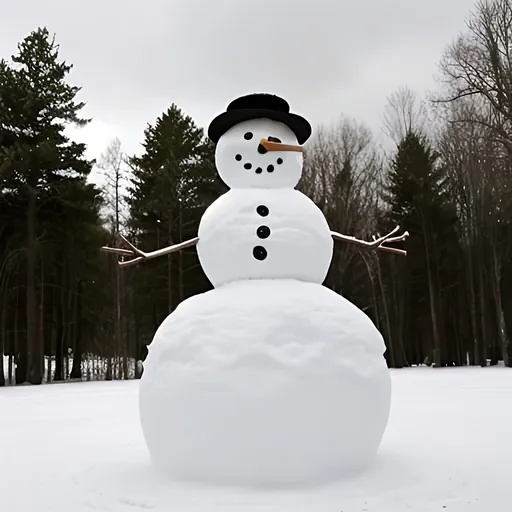 a snowman running in rain