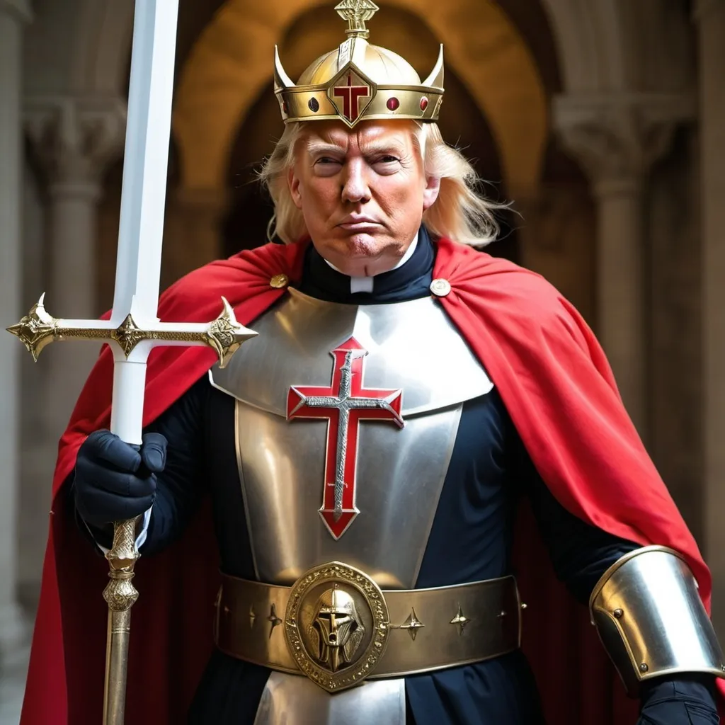 Prompt: Donald Trump as a Crusader.
