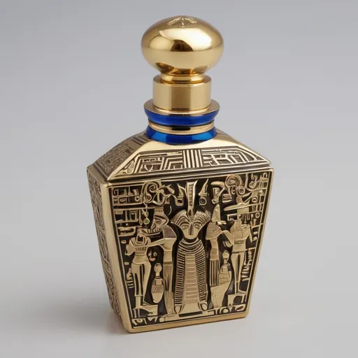 Prompt: Perfume bottle with Pharaonic design 