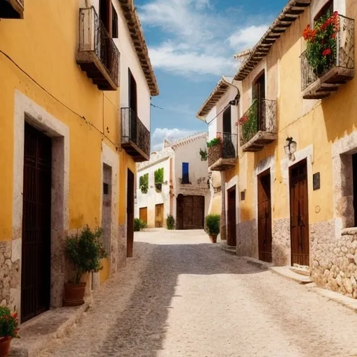 Prompt: create an image of spanish village
