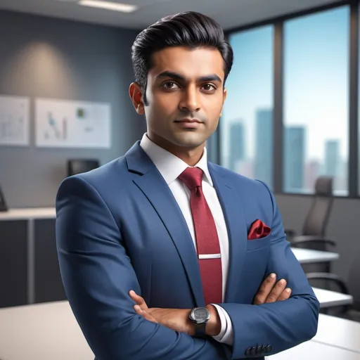 Prompt: generate one Good indian corporate male 3D character