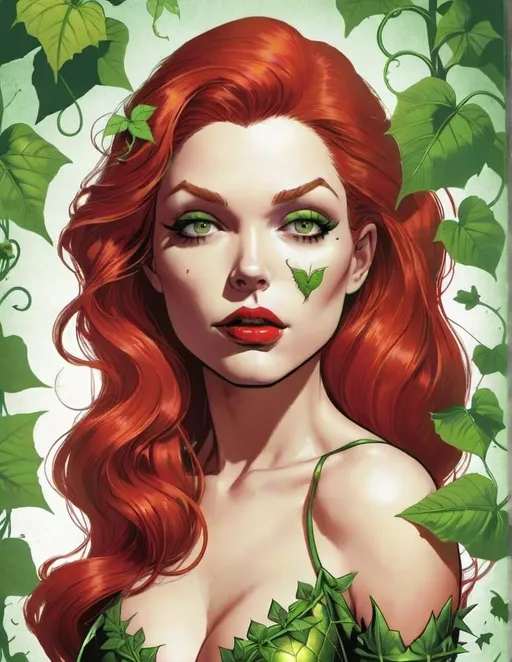 Prompt: poison ivy virgin comic cover