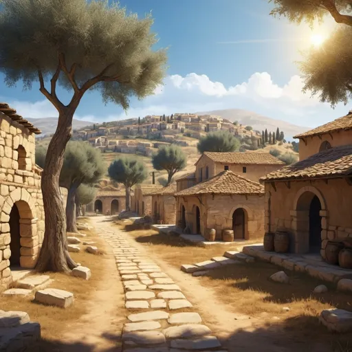 Prompt: a spartan village during antiquity