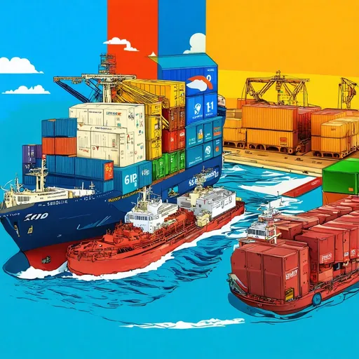 Prompt: Give me a vector art of Import export business promotional cover image