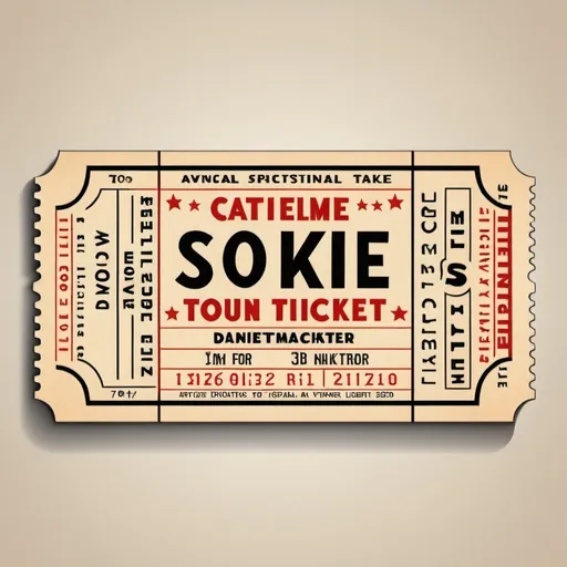 Prompt: Vintage movie ticket