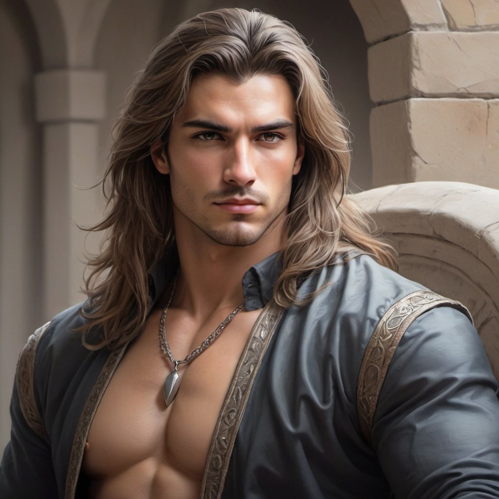 Tall muscular guy with long hair