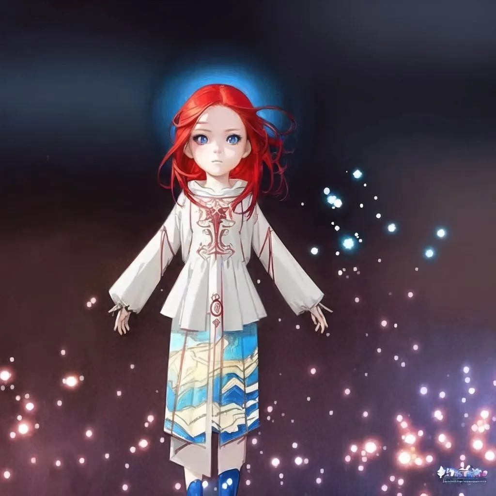 Prompt: Anime portrait of girl, beautiful intricate red hair, blue anime eyes, shimmer in the air, digital painting, concept art, looking into camera, highres, concept art, detailed, anime, digital painting, blue eyes, red hair, captivating gaze, professional, ethereal lighting