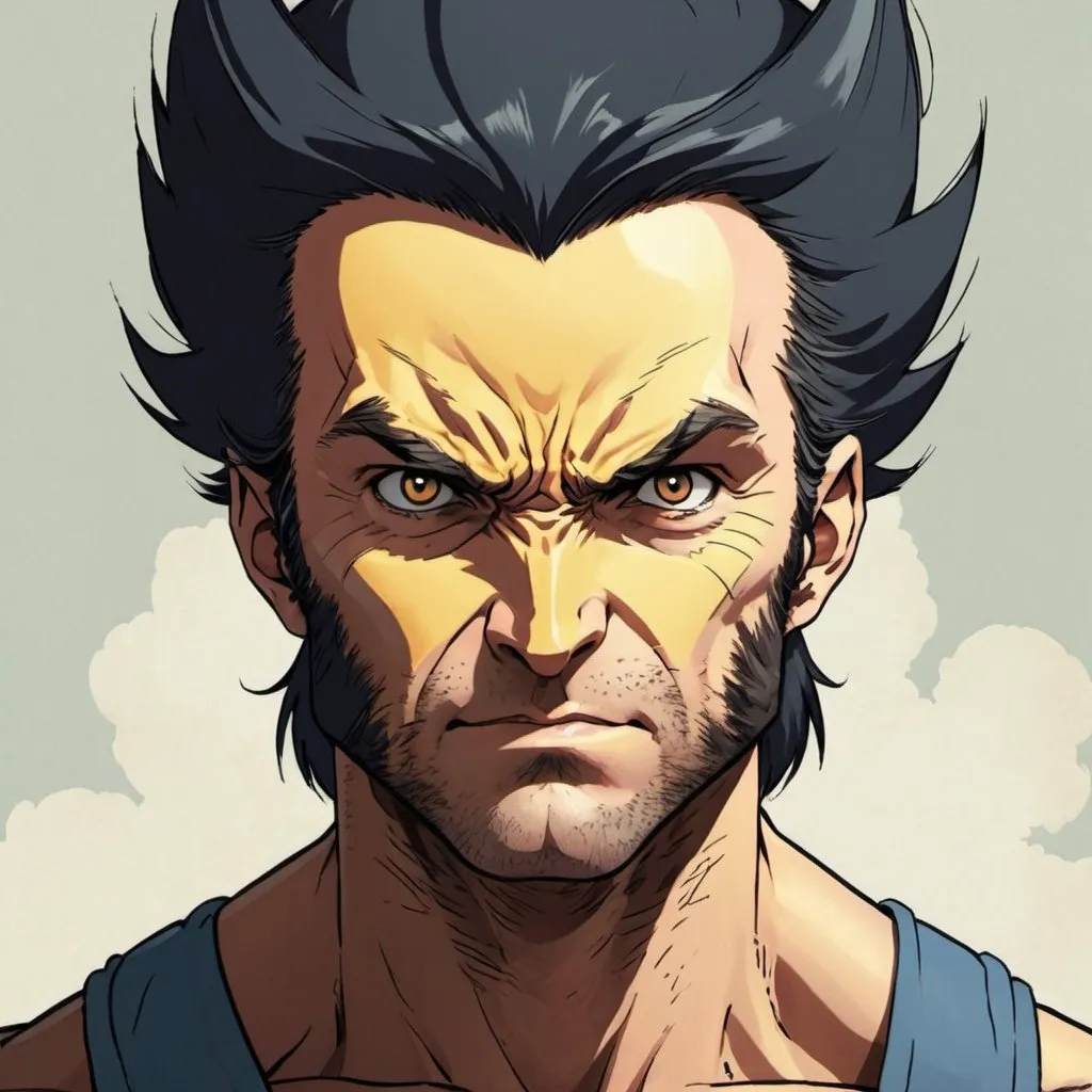 Prompt: 2D studio ghibli anime style, wolverine
