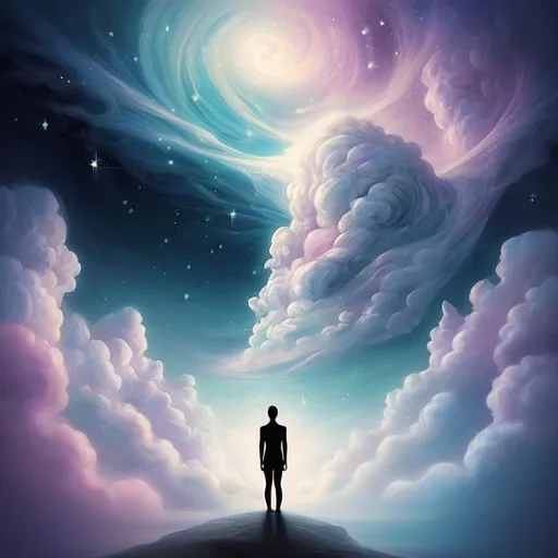 Prompt: Dreamscape. Love. Thoughts. overcoming how you think about yourself.
