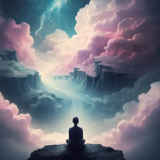 Prompt: Dreamscape. Love. Thoughts. overcoming how you think about yourself.
