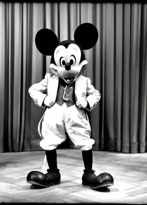 Prompt: 1920’s Mickey Mouse. Grand old opry.