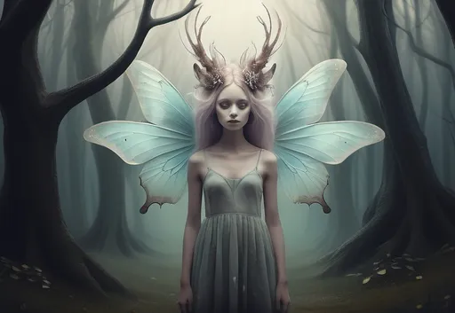 Prompt: A digital artwork inspired by Gosia Kmiec. The image evokes a feeling of lightness and oddness. beautiful imaginative creatures. fantasy art.