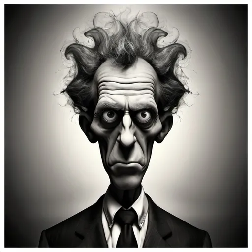Prompt: Depicts a fine line between genius and insanity.