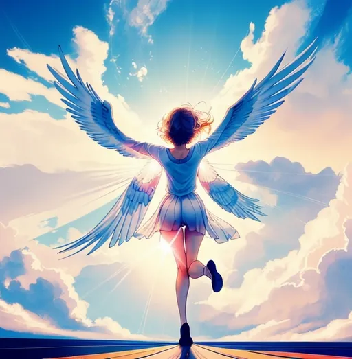 Prompt: Accept yourself, love yourself, and keep moving forward. If you want to fly, you have to give up what weighs you down, Light in the Heart